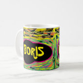 Mug Boris Boss Fun logo nom message art rose (Devant gauche)