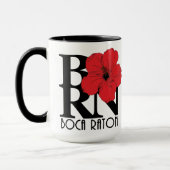 Mug BORN Boca Raton Red Hibiscus 15oz (Gauche)
