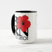 Mug BORN Boca Raton Red Hibiscus 15oz (Devant gauche)
