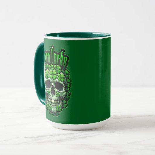 Mug Born Lucky Skull St Patrick’s Day - caneca (Devant gauche)