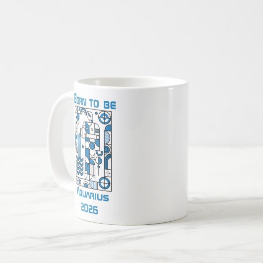 Mug Born to be Aquarius (Devant gauche)
