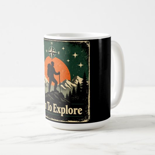 Mug Born To Explore – Natural Explorer Wilderness (Devant droit)