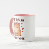 Mug Born to Slay Forced to Work Funny Hamster Girly (Devant gauche)