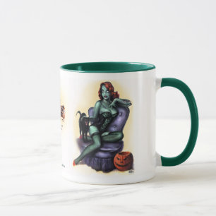 Mug Borne de fille de zombi d'anniversaire d'art de