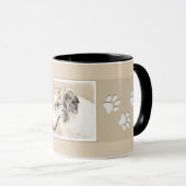 Mug Borzoi (Argent Brindle) Peinture Chien Art origina (Devant droit)