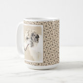 Mug Borzoi (Brindle d'argent) Peinture originale de ch (Devant gauche)