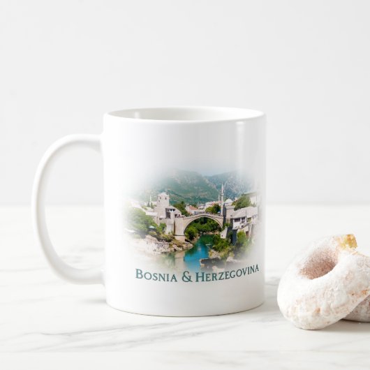 Mug Bosnie-Herzégovine : Mostar (Avec donut)