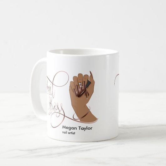 Mug Boss à ongles, cadeau pour manucure de technicien  (Devant gauche)