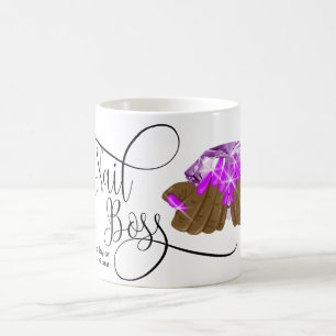 Mug Boss à ongles, Technicien à ongles, ongles longs,