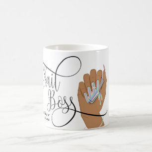 Mug Boss à ongles, Technicien à ongles, ongles longs, 