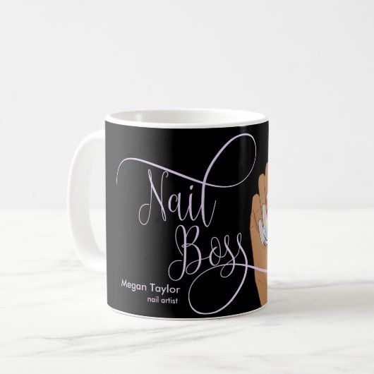 Mug Boss à ongles, Technicien à ongles, ongles longs,  (Devant gauche)