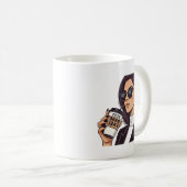Mug Boss Babe Fuel - Femme élégante avec café Cup (Devant droit)