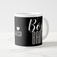 Mug Boss Babe Nom personnalisé Coeur noir