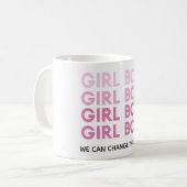 Mug Boss de fille rose moderne Meilleur cadeau de fill (Devant gauche)