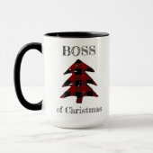 Mug Boss de Noël Plaid Arbre de Noël Drôle (Gauche)