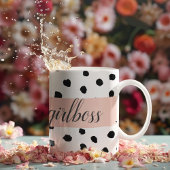 Mug Boss et points noirs Pastel Rose moderne