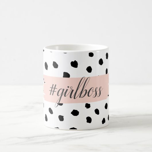 Mug Boss et points noirs Pastel Rose moderne (Centre)