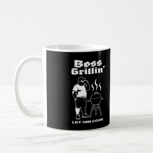 Mug Boss Grillin" (tout blanc) (Gauche)