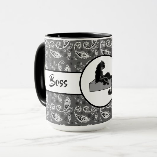 Mug Boss Lady Black Cat Ringer 15oz (Devant gauche)