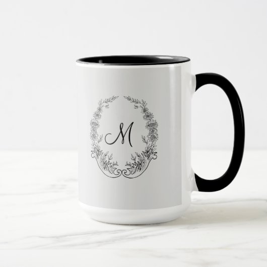 Mug Boss Lady Black Grey Monogram Ringer 15oz (Droite)