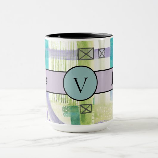 Mug Boss Lady Black Monogramme Abstrait 2 Ringer 15oz (Centre)