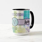 Mug Boss Lady Black Monogramme Abstrait 2 Ringer 15oz (Devant droit)