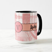 Mug Boss Lady Black Monogramme Abstrait 3 Ringer 15oz (Devant droit)