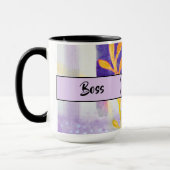 Mug Boss Lady Black Monogramme Abstrait 3 Ringer 15oz (Gauche)