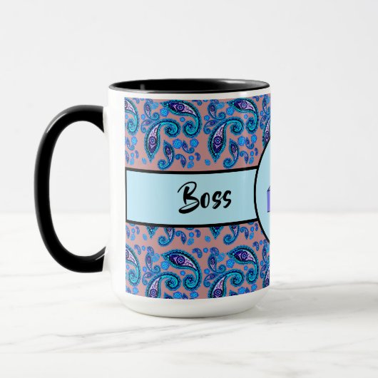 Mug Boss Lady Black Pink Cat Ringer 15oz (Gauche)