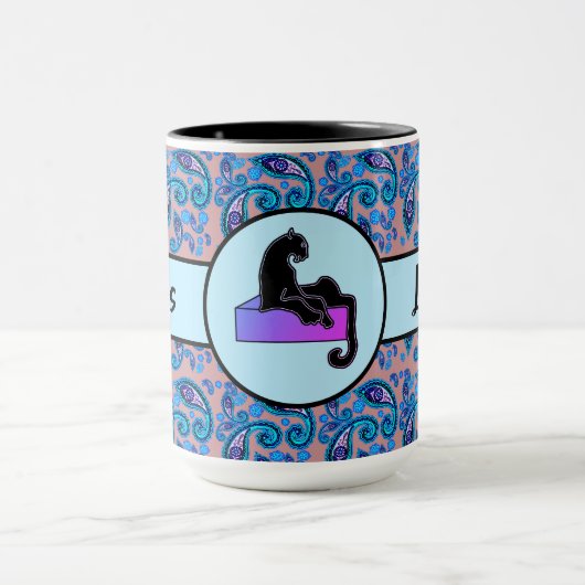 Mug Boss Lady Black Pink Cat Ringer 15oz (Centre)