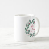 Mug Boss Lady Boho Verdure Wreath Red Berries Holiday (Devant droit)