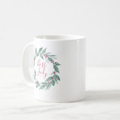 Mug Boss Lady Boho Verdure Wreath Red Berries Holiday (Devant gauche)