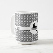 Mug Boss Lady Chat noir et fleurs Motifs (Devant gauche)