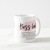 Mug Boss Lady Funny Définition Personnalisée (Devant droit)