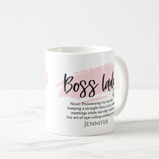 Mug Boss Lady Funny Définition Personnalisée (Devant droit)