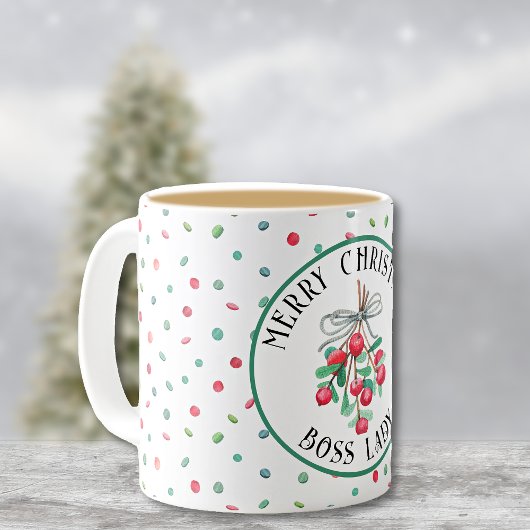 Mug Boss Lady, Noël Mistletoe Motif 11oz