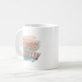 Mug Boss Mom Tendance Cuivre Turquoise Aquarelle Typog (Devant gauche)