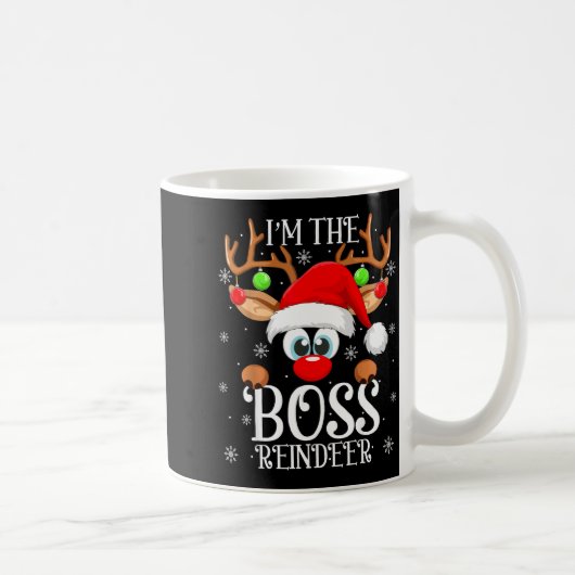 Mug Boss Reindeer Christmas Family Matching Group Funn (Droite)