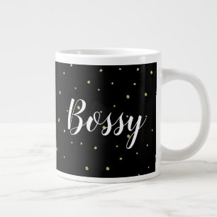 Mug - Bossy Gold Dots Confetti Noir