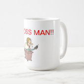 Mug BossYellingPhone, HOMME de PATRON ! ! (Devant droit)