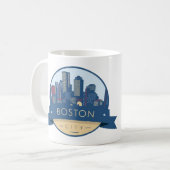 Mug Boston City Skyline, boston ma skyline (Devant gauche)