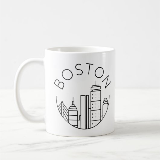Mug Boston City Skyline, boston ma skyline (Gauche)