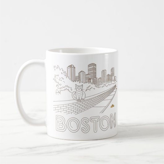 Mug Boston City Skyline, Boston Ma Us Skyline (Gauche)