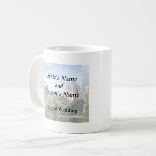 Mug Boston MA - Vue depuis Boston Public Garden (Devant gauche)