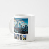 Mug Boston Massachusetts City Skyline Photo Voyage (Devant gauche)