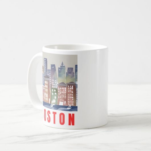 Mug Boston Skyline Art : monuments historiques (Devant gauche)