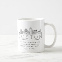Boston Stylisé Skyline | Slogan personnalisé