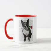 Mug Boston Terrier avec Rose dans la bouche (Gauche)