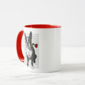 Mug Boston Terrier avec Rose dans la bouche (Devant gauche)