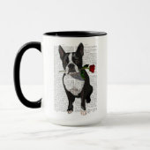 Mug Boston Terrier avec Rose dans la bouche (Gauche)
